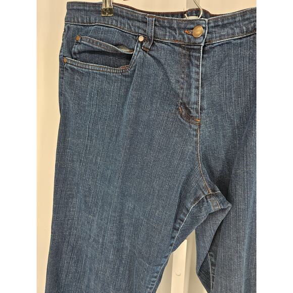 Eileen Fisher Women Blue Button Closer Mid Rise Straight Leg Zip Up Jean Size XL - Picture 2 of 4
